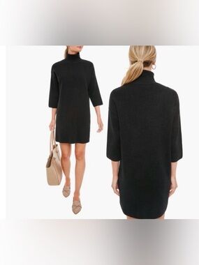 Pomander Place sparkly black turtleneck mini sweater dress